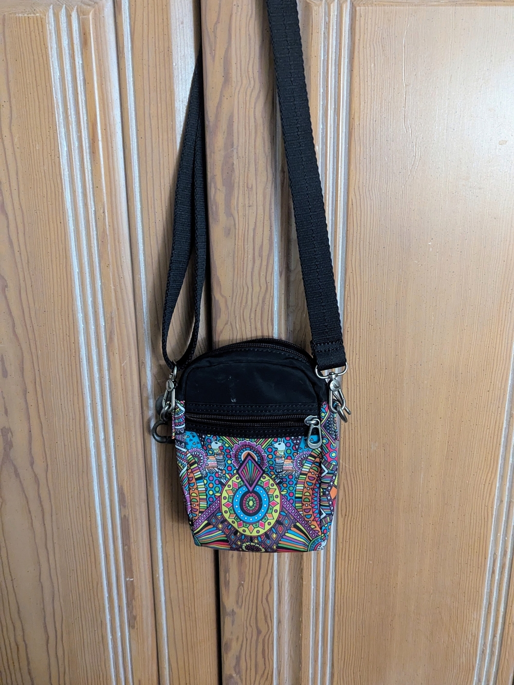 Sakroots Black Crossbody with Multicolor Boho Medallion Print